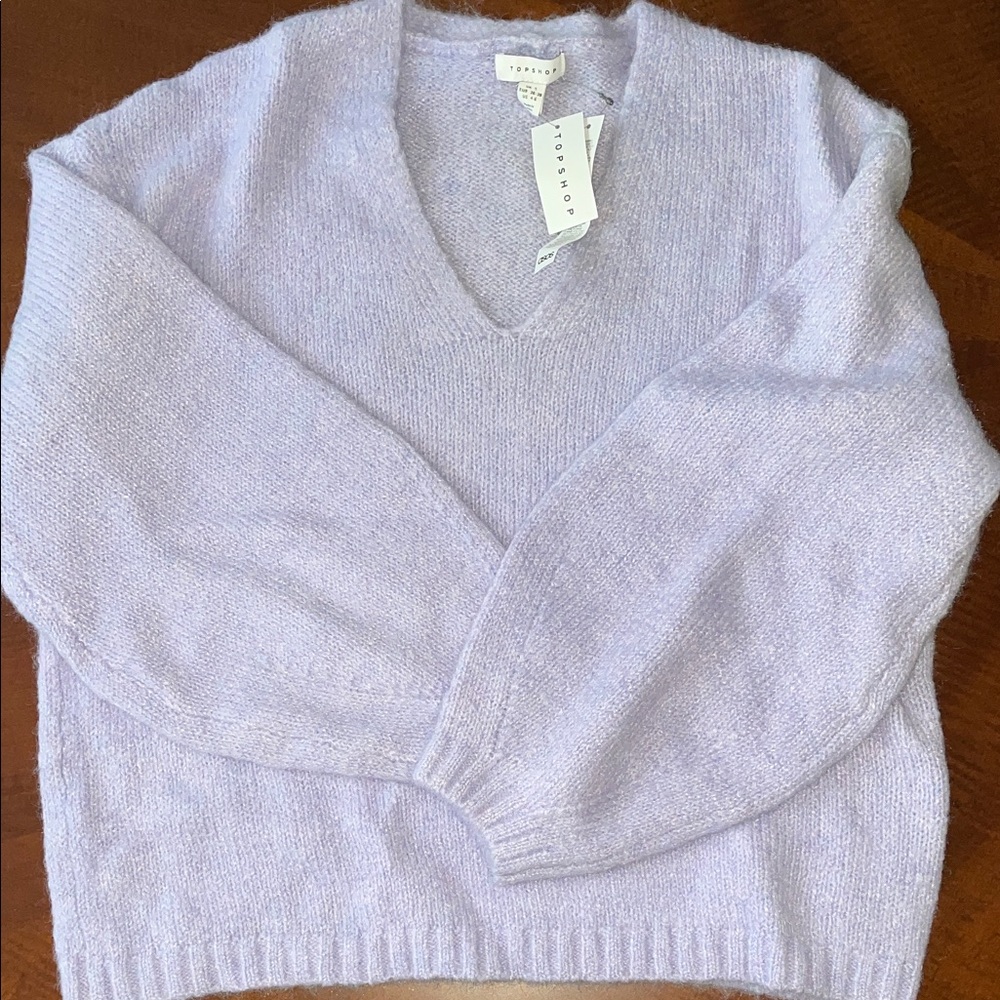 Top Shop Light Purple Lavender V-Neck Sweater